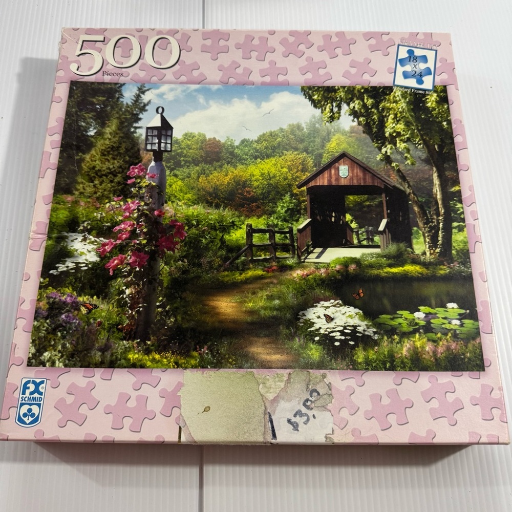 25. Charming Countryside 500-Piece Puzzle “The Covered Bridge”